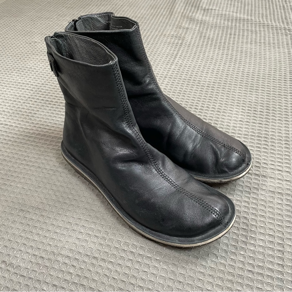 Camper Beetle Booties Boots‎ 37 Womens Black Leather Minimalist